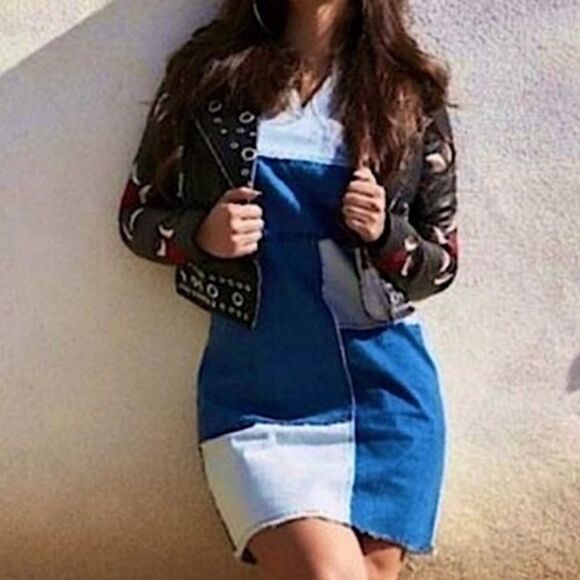 EUC Nanette Lapore Denim Patchwork Dress(size Small) - Picture 3 of 9